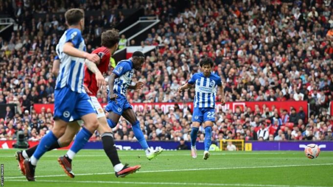 Manchester United beaten by Brighton at Old Trafford