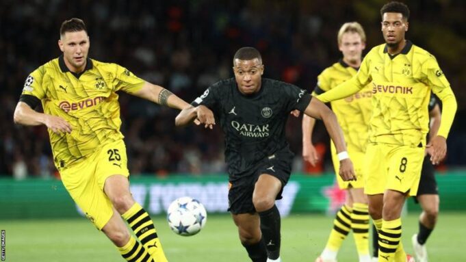 UEFA Champions League: Kylian Mbappe scores as PSG outclass Dortmund