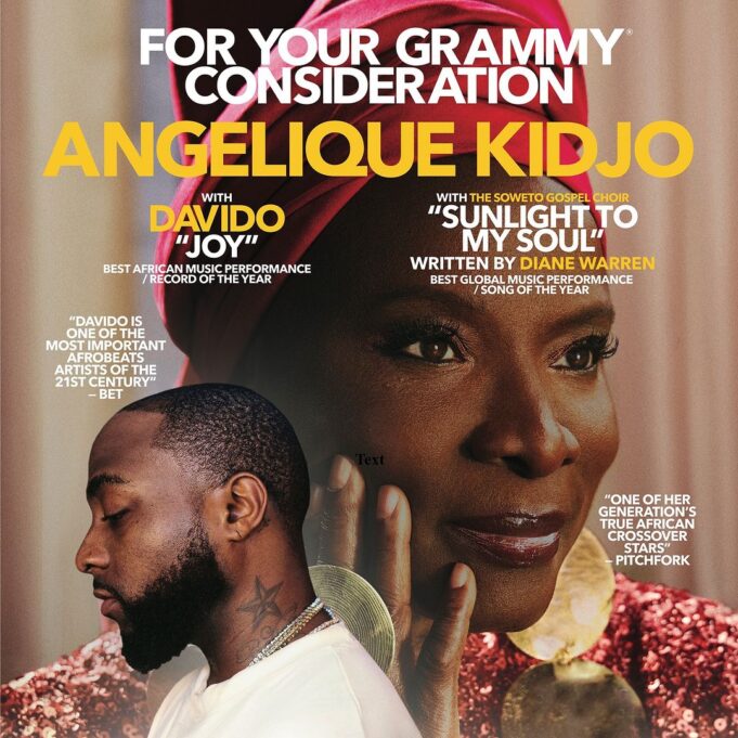 Angélique Kidjo Submits “Joy” feat. Davido for Record of the Year at 2025 Grammys
