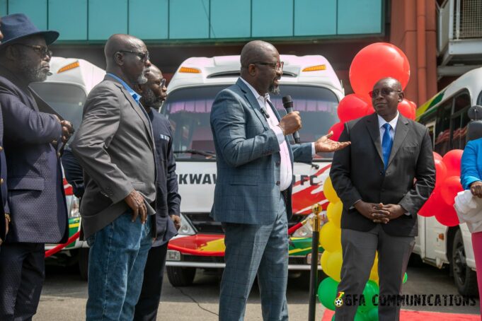 GFA boosts division one league clubs with bus donation