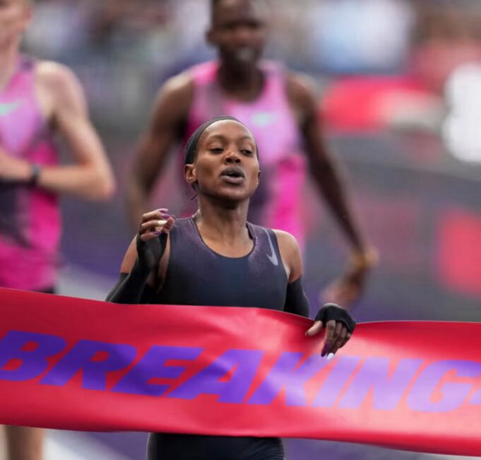 Faith Kipyegon narrowly misses historic sub-4-minute mile