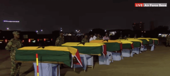 Bodies of Helicopter Crash Victims Flown to Accra for Burial Preparations